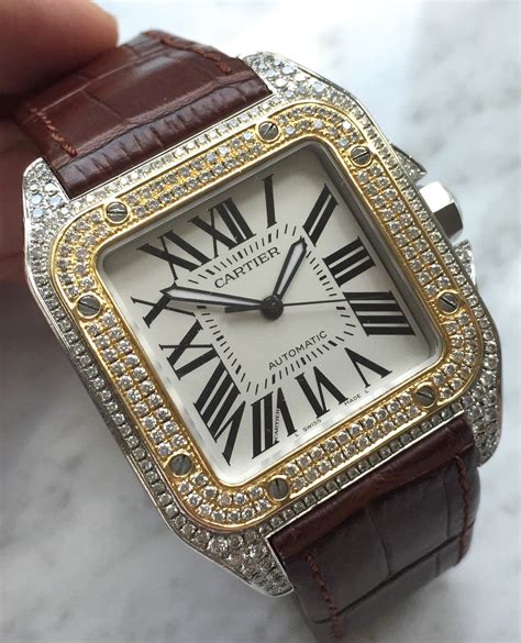 santos cartier xl|Cartier Santos 100 xl diamond.